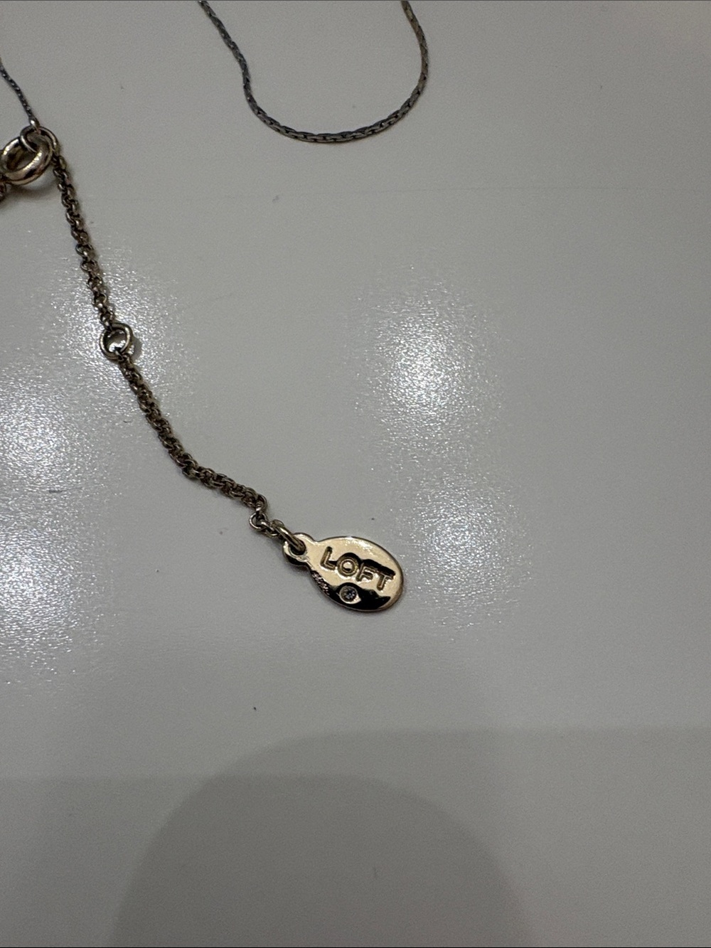 Loft Rose Quartz Y-Drop Teardrop Pendant Necklace in Pink and Gold - Picture 2 of 4